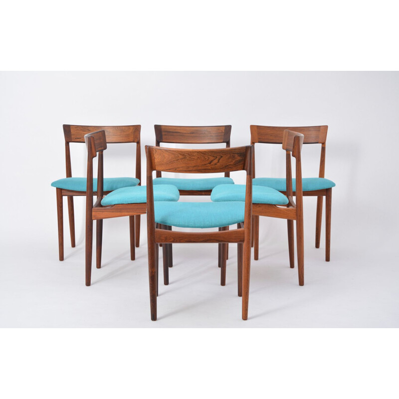 Set of 6 vintage chairs 39 by Henry Rosengren Hansen for Brande Møbelfabrik