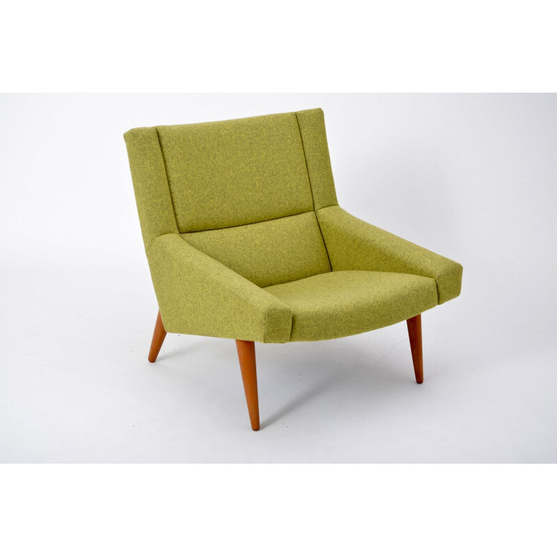 Fauteuil vintage vert danois modèle 50 par Illum Wikkelso pour Soeren Willadsen