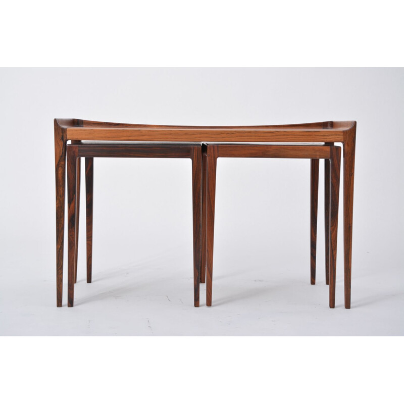 Set of 3 vintage Danish nesting tables in rosewood by Kurt Ostervig for Jason Mobler