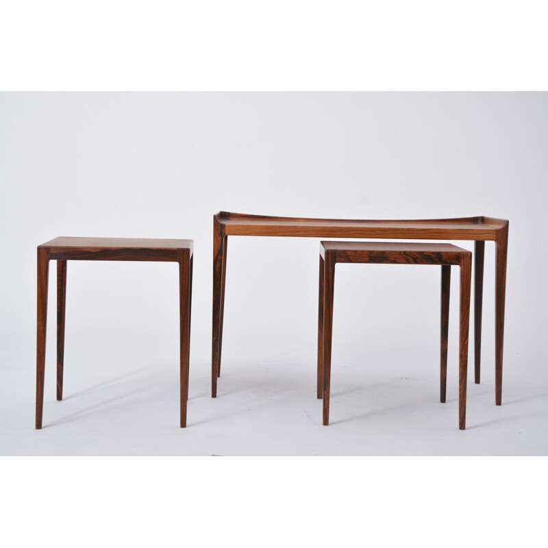 Set of 3 vintage Danish nesting tables in rosewood by Kurt Ostervig for Jason Mobler