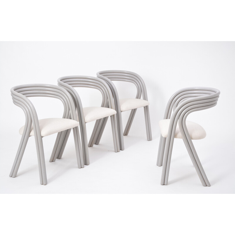 Set of 4 vintage Dutch dining chairs by Axel Enthoven for Rohé Noordwolde