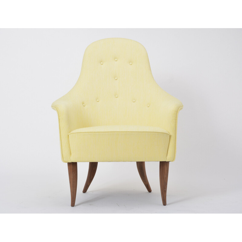 Vintage lounge chair "Stora Adam" with ottoman by Kerstin Hörlin-Holmquist