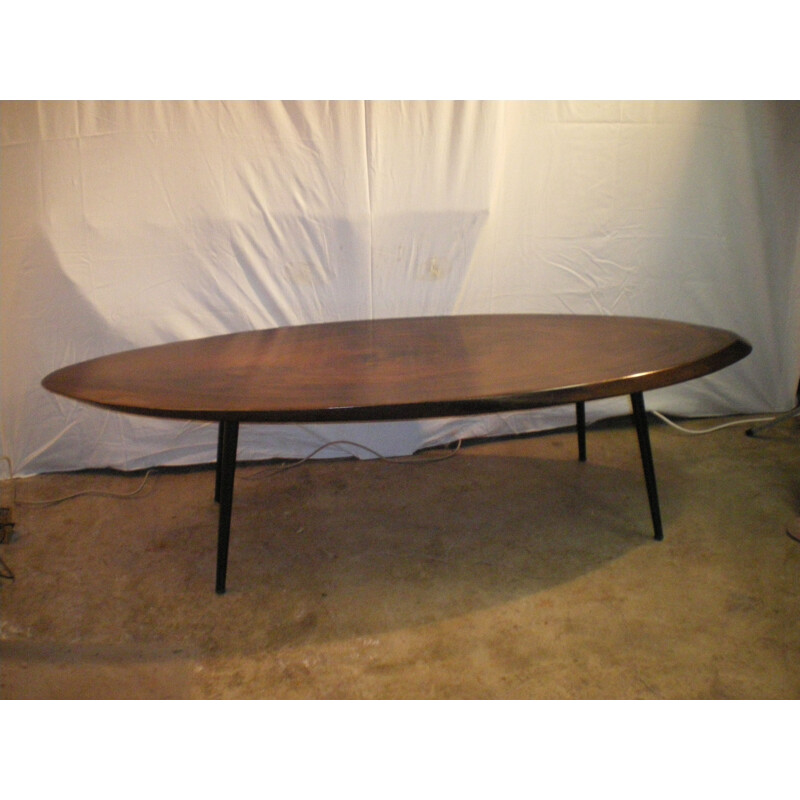 Vintage oval coffee table in solid wood