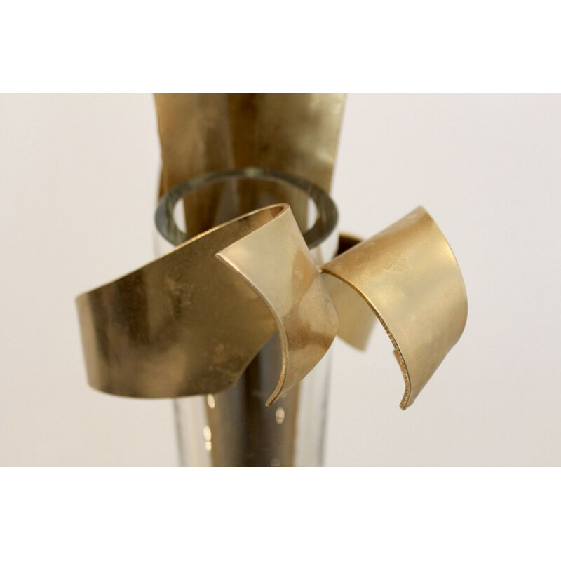 Vintage brass sculpture vase by Marc d'Haenens