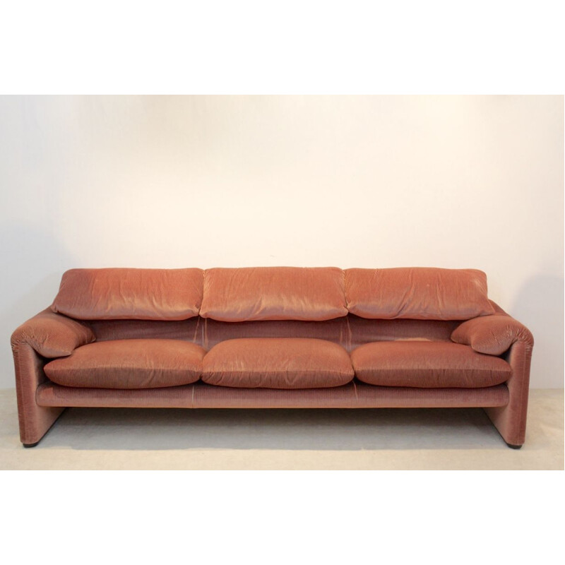 Vintage 3-seater Maralunga sofa by Vico Magistretti for Cassina