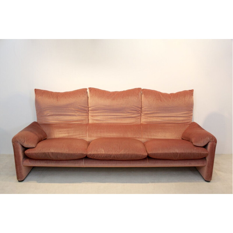 Vintage 3-seater Maralunga sofa by Vico Magistretti for Cassina