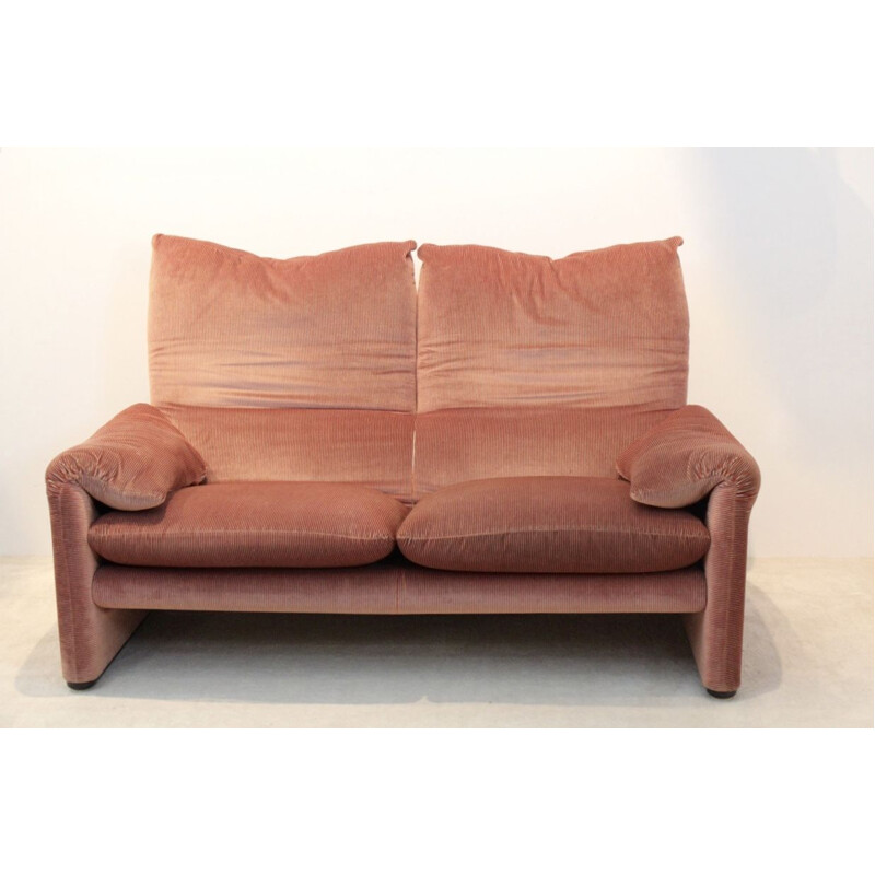 Vintage 2-seater Maralunga sofa by Vico Magistretti for Cassina