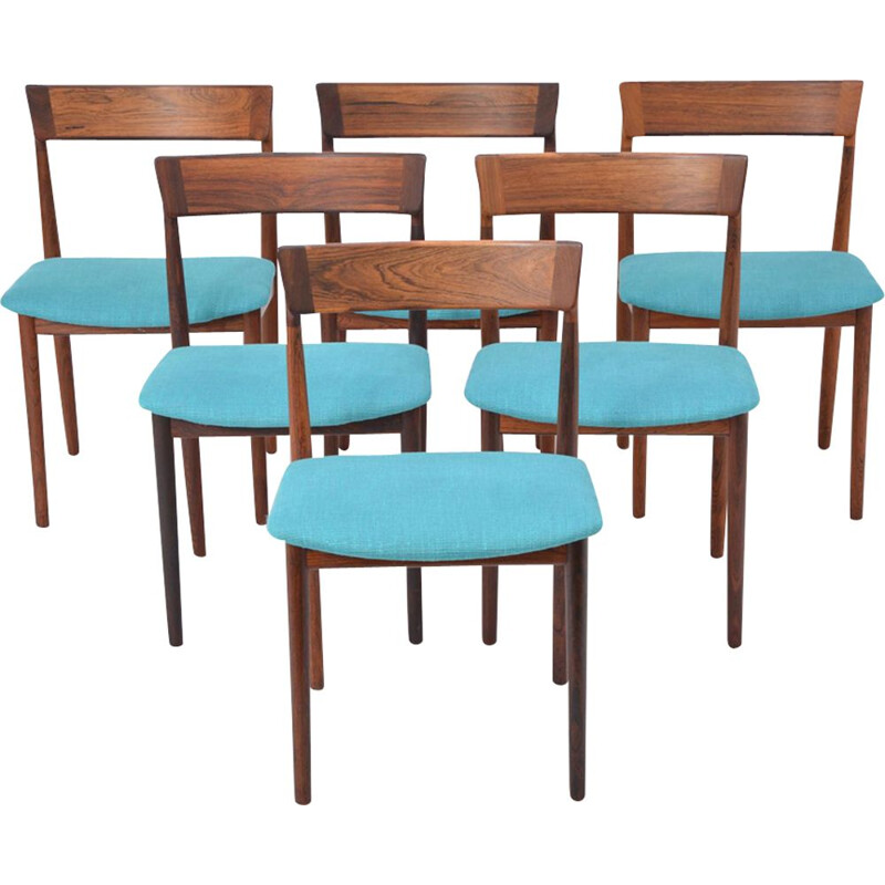 Set of 6 vintage chairs 39 by Henry Rosengren Hansen for Brande Møbelfabrik