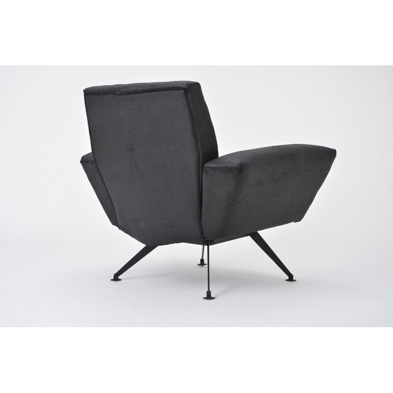 Vintage black Italian lounge chair model 548 by Lenzi