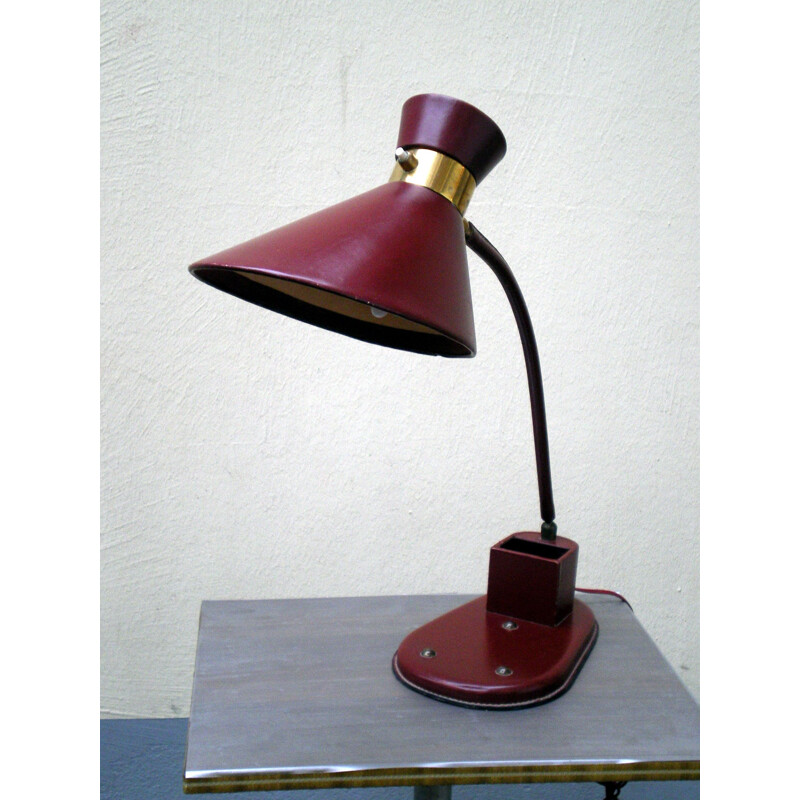 Vintage lamp in sheathed leather