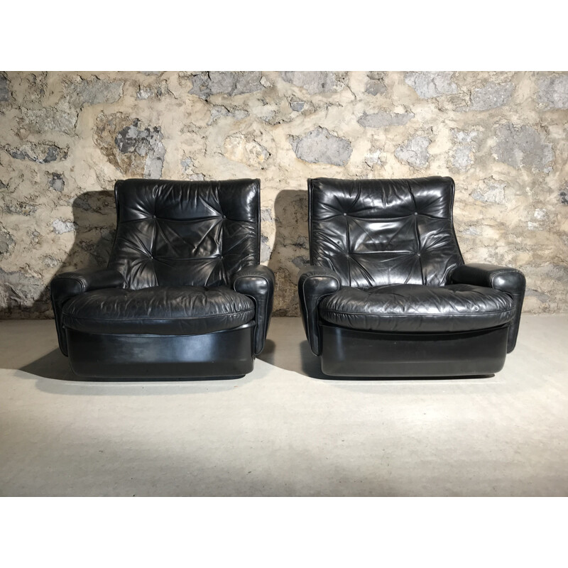Set of 2 vintage armchairs Orchidée by Michel Cadestin