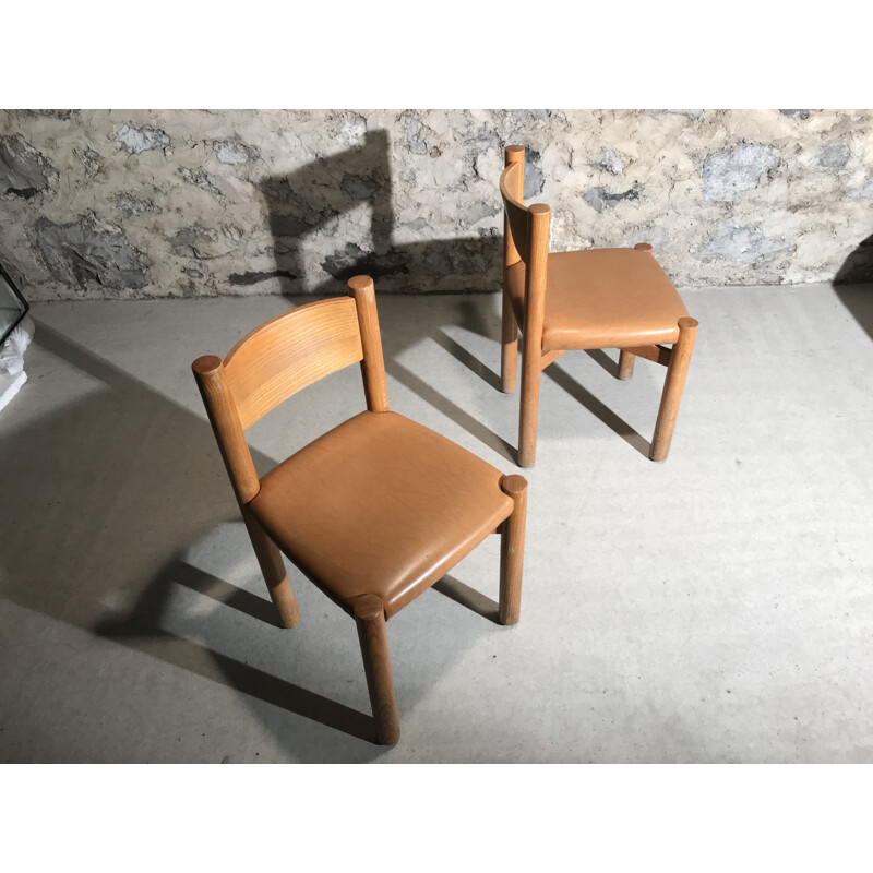 Vintage chair Méribel in leatherette by Charlotte Perriand