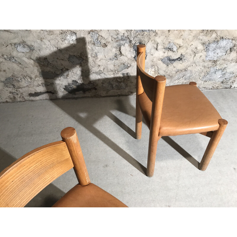 Vintage chair Méribel in leatherette by Charlotte Perriand