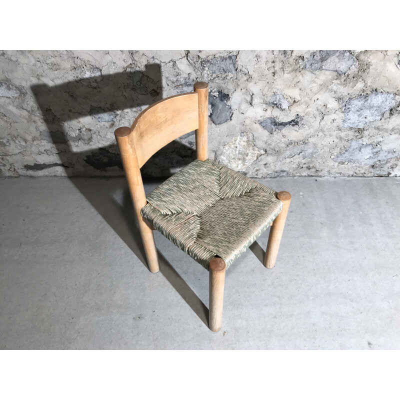 Chaise vintage Méribel par Charlotte Perriand en rotin