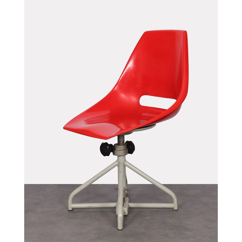 Vintage red chair by Miroslav Navratil for Vertex