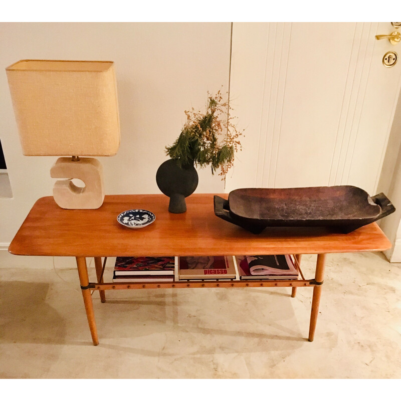 Table basse vintage longue scandinave