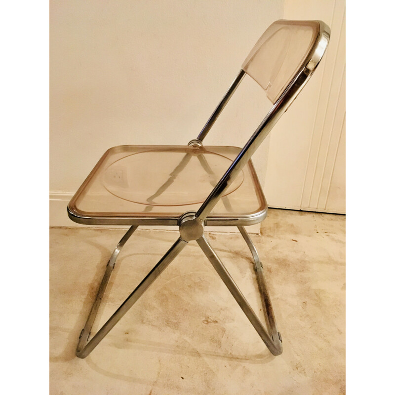 Set of 3 vintage chairs "Plia" by Giancarlo Piretti for Castelli