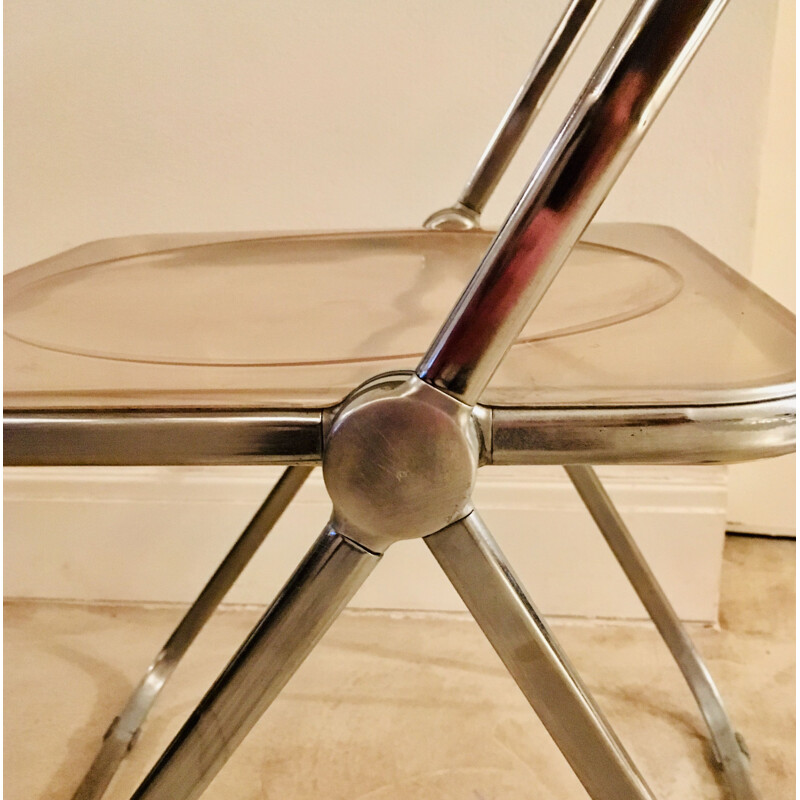 Set of 3 vintage chairs "Plia" by Giancarlo Piretti for Castelli