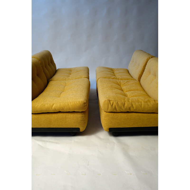 Set of 4 modular easy chairs in fiberglass and fabric, Mario BELLINI - 1960s