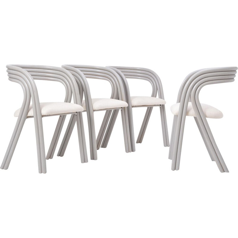 Set of 4 vintage Dutch dining chairs by Axel Enthoven for Rohé Noordwolde