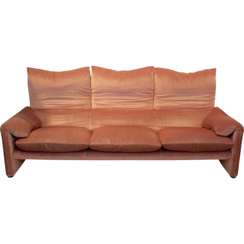 Vintage 3-seater Maralunga sofa by Vico Magistretti for Cassina