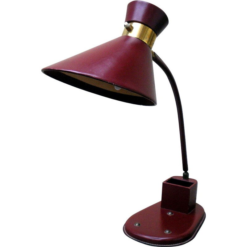 Vintage lamp in sheathed leather