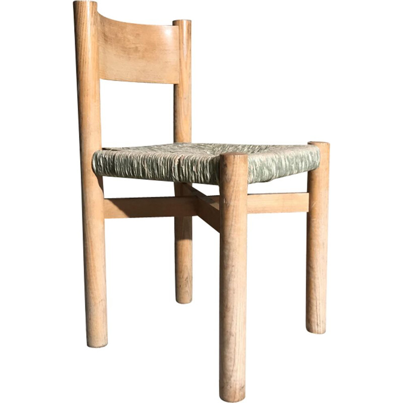 Vintage Méribel chair in rattan by Charlotte Perriand