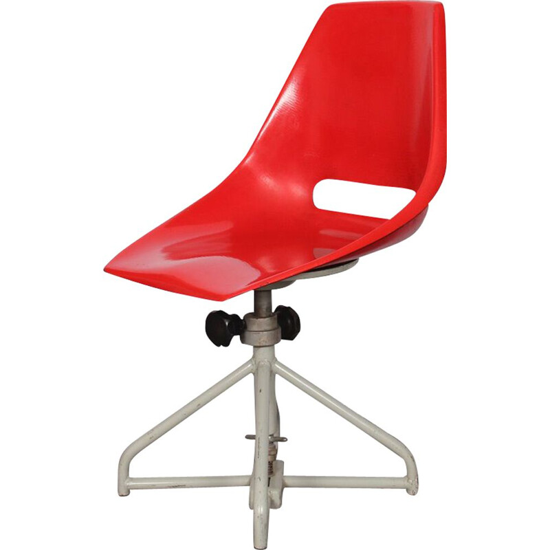 Chaise vintage rouge par Miroslav Navratil pour Vertex