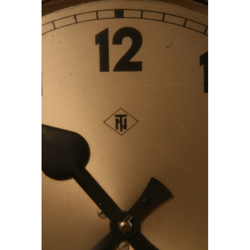 Vintage sheet steel clock by TN Tele Norma, Germany 1960