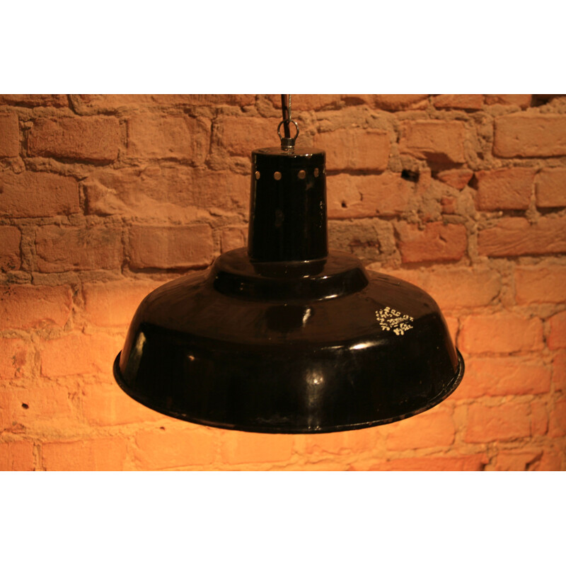 Vintage brown pendant lamp in steel