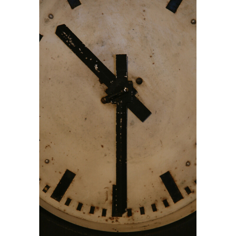 Vintage industrial steel clock