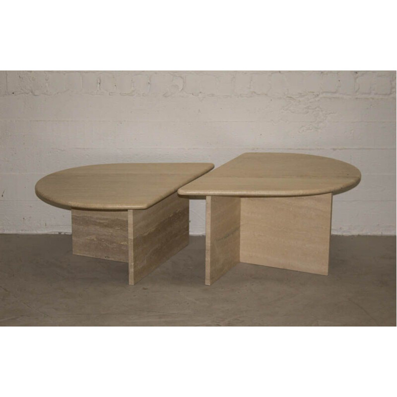 Table modulable vintage en travertin