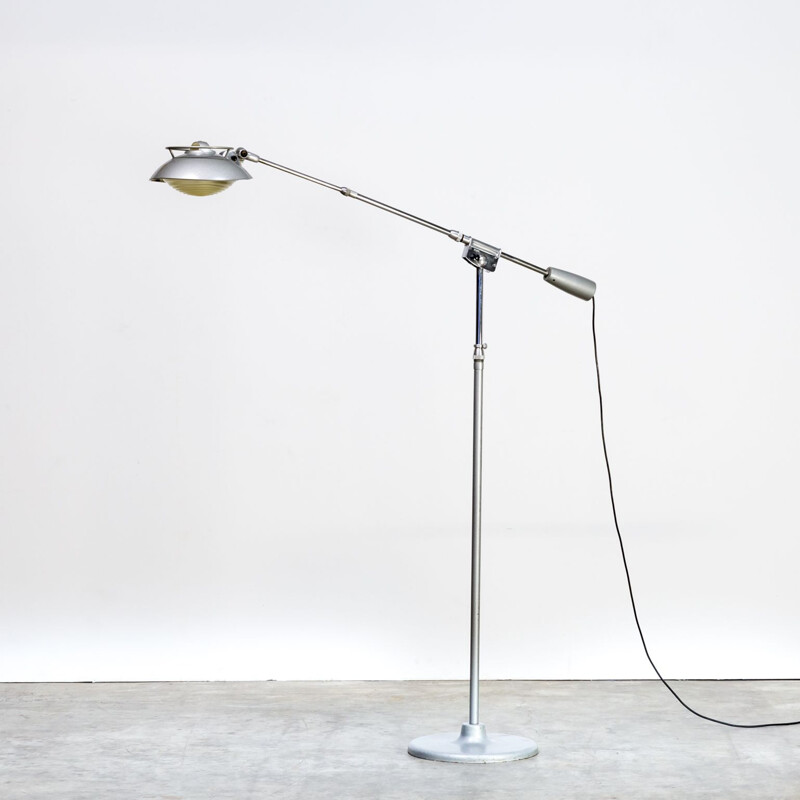 Vintage aluminum floor lamp by Ferdinand Solère