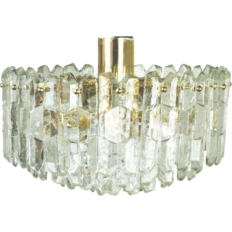 Vintage Austrian chandelier in crystal and brass by j.T. Kalmar