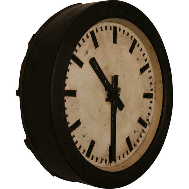 Vintage industrial steel clock