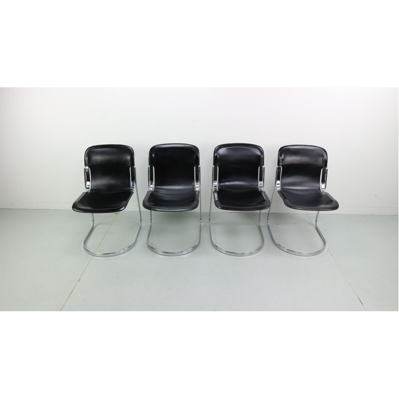Set of 4 vintage Italian dining chairs by Cidue