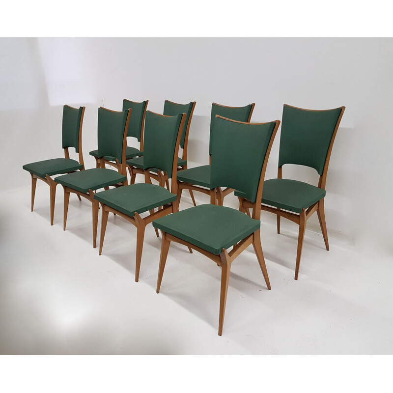 Suite de 8 chaises vintage italiennes