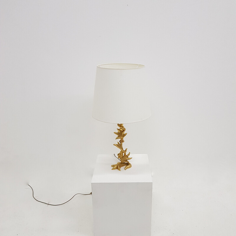 Vintage lamp in golden bronze by Georges Mathias for Fondica