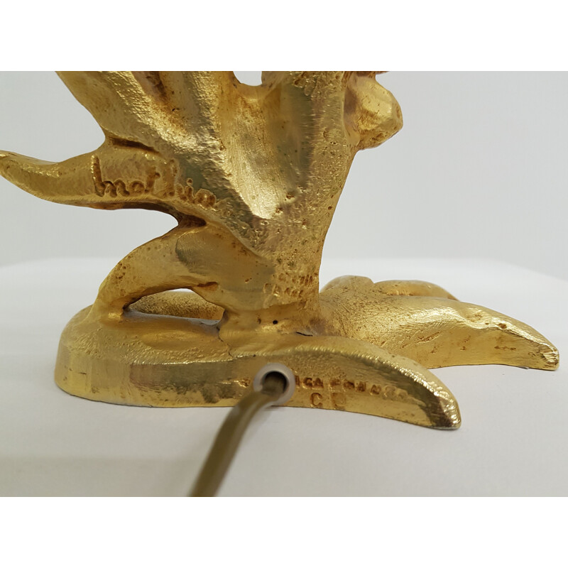 Lampe vintage en bronze doré par Georges Mathias pour Fondica