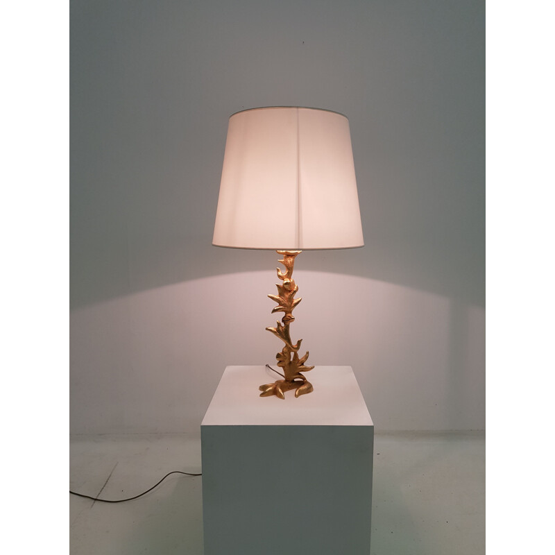 Vintage lamp in golden bronze by Georges Mathias for Fondica