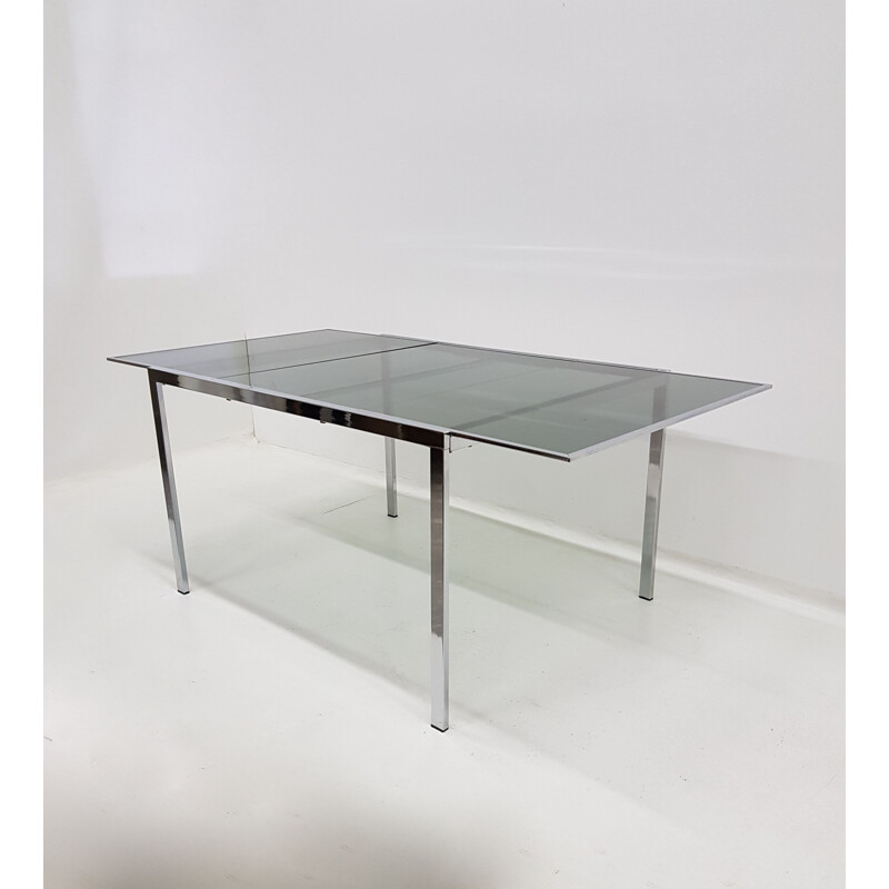 Table vintage extensible en chrome par Milo Baughman