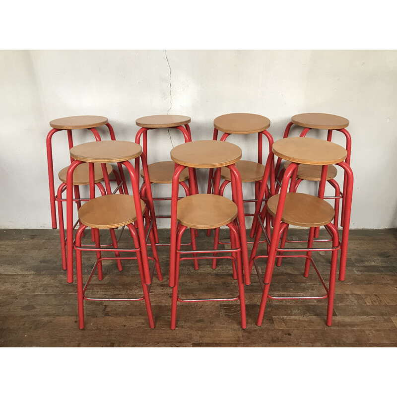 Set of 14 vintage industrial stools