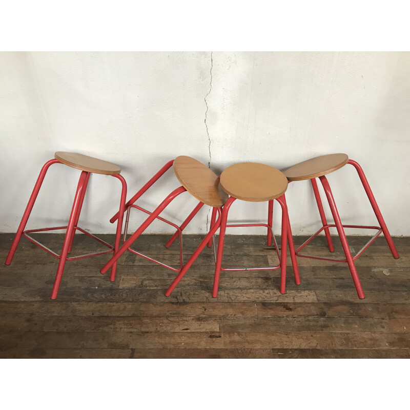 Set of 14 vintage industrial stools