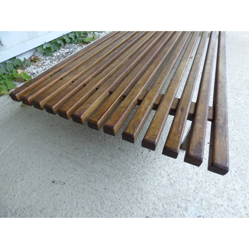 Vintage Cansado bench by Charlotte Perriand in mahogany