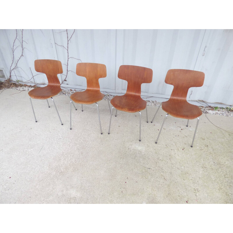 Suite de 4 chaises vintage "3103" par Arne Jacobsen pour Fritz Hansen
