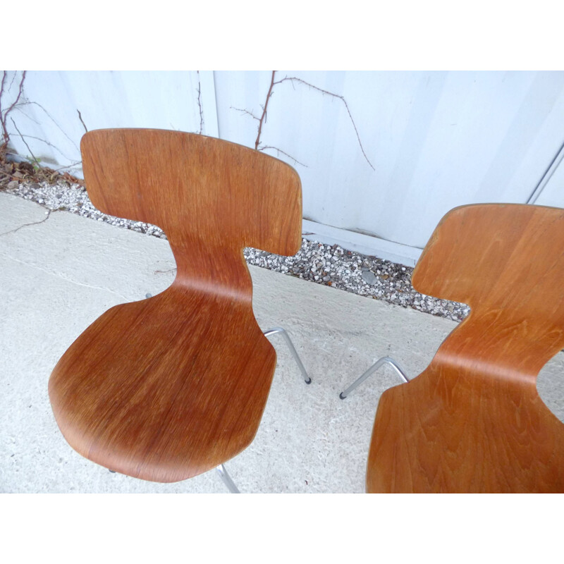 Set of 4 vintage chairs "3103" by Arne Jacobsen for Fritz Hansen
