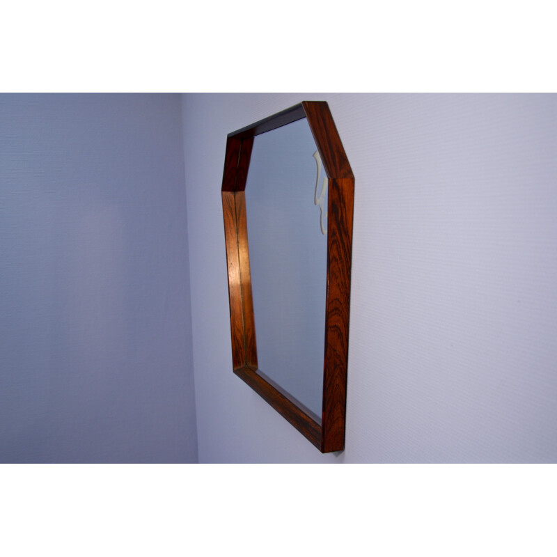 Miroir danois vintage en palissandre