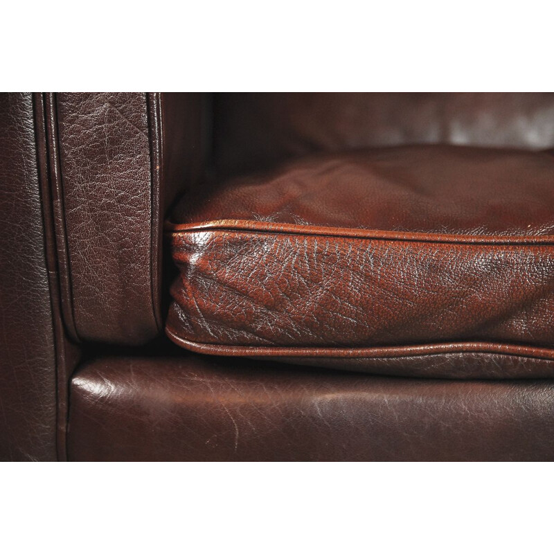 Vintage 2-seater sofa in brown leather