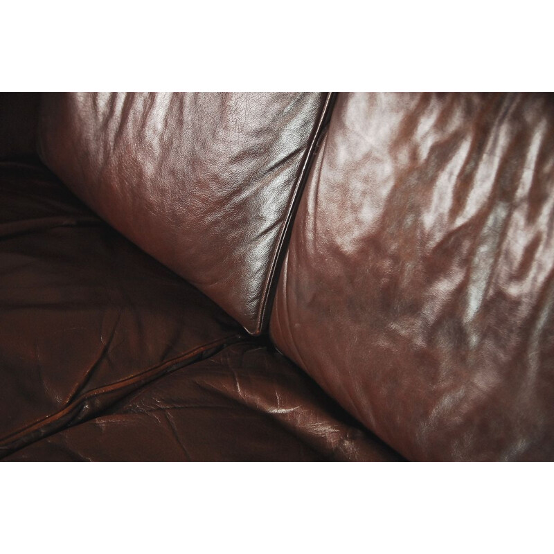 Vintage 2-seater sofa in brown leather