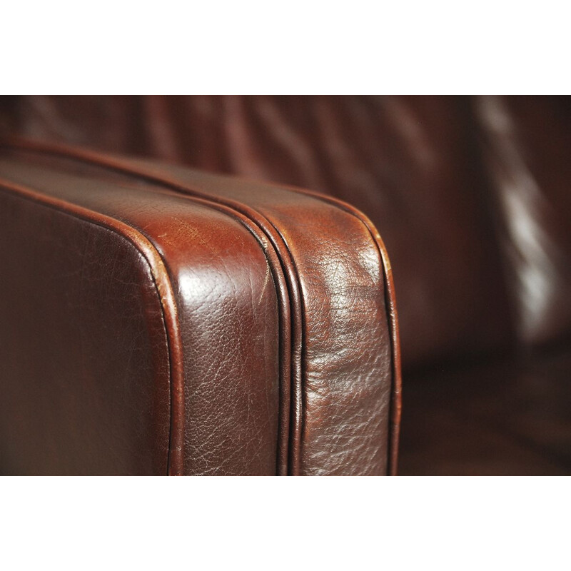 Vintage 2-seater sofa in brown leather